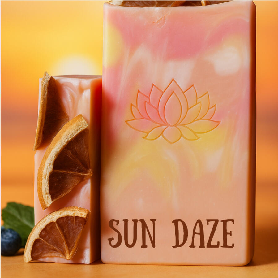 Sunny Days Soap Golden sun-washed bar with hints of citrus, coconut, and summer warmth