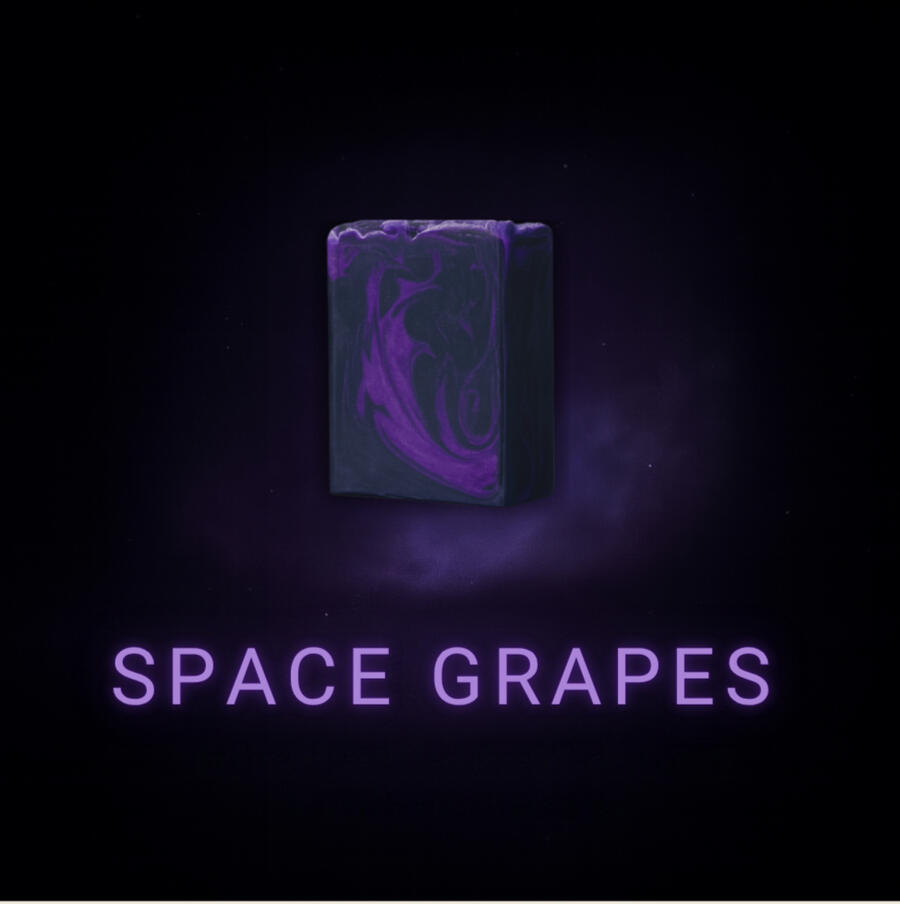 Space Grapes Soap Galactic-toned bar with shimmering purples and deep blues.