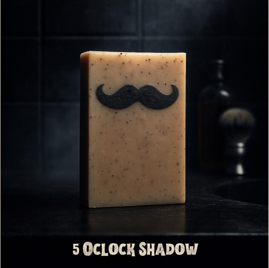 5 O Clock Shadow Mens Soap Charcoal-based bar with a clean, masculine edge.