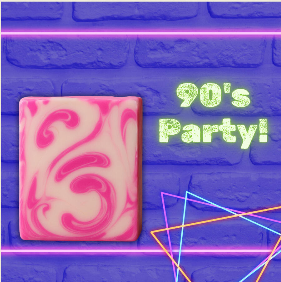 Neon-colored bar with vibrant embeds, full of nostalgic chaos.