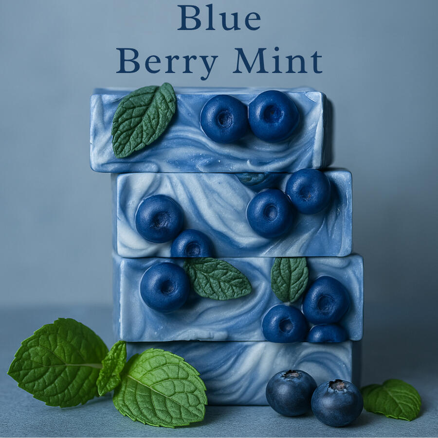 Cool-toned bar with peppermint and minty aroma swirls